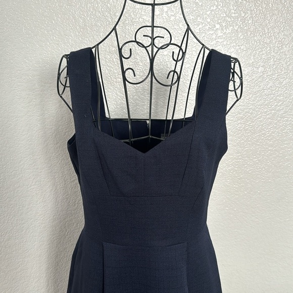 Donna Ricco Navy Blue Sleeveless Rosette Trimmed Dress Size 4 - Picture 3 of 7